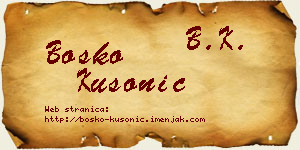 Boško Kusonić vizit kartica